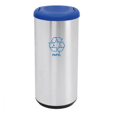 Imagem de Lixeira Inox Tramontina 40L Cápsula Selecta Basculante Azul
