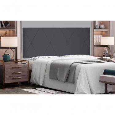 Imagem de Painel Aquilla Cama Box King 195Cm Suede Cinza