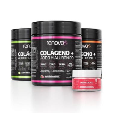 Imagem de 3 Potes Colágeno Verisol Renova Be + 1 Creme Facial Retinol