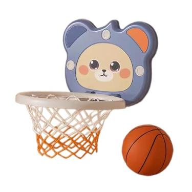 Imagem de simhoa Cesta de basquete infantil, tabuleiro de basquete, brinquedo esportivo leve, dobrável, para parede, para meninos e meninas, jogo de arremesso para, Azul