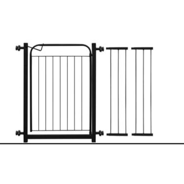Imagem de Portão Pet Grade Para Cachorro (78cm A 153cm) + Extensores Cerquinha Reforçado (Preto 78cm A 93cm)