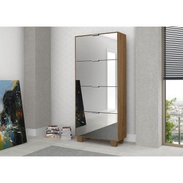 Imagem de Sapateira Armário Multiuso Londres com Espelho Ferrara Madeirado