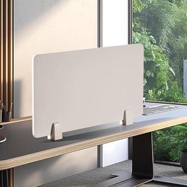 Imagem de Nisorpa Divisória de mesa divisória de mesa 60 cm x 40 cm painel de privacidade de mesa independente divisórias de acrílico protetoras com clipes para escritório, escola, call center, proteção visual