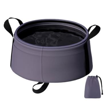 Imagem de Balde de água dobrável | Recipiente de armazenamento de água de | Bacia dobrável resistente ao calor de 8,5 alça para lavanderia, , praia, cozinha, viagens, jardinagem