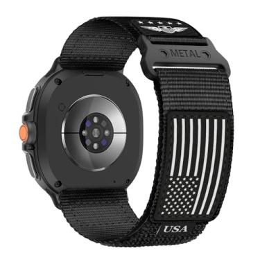 Imagem de Pulseira masculina de nylon resistente para Samsung Galaxy Watch 8 Classic de 46 mm/Galaxy Watch 8 de 44 mm e 40 mm e 40 mm, pulseira esportiva de nylon macio para Galaxy Watch 8/Classic