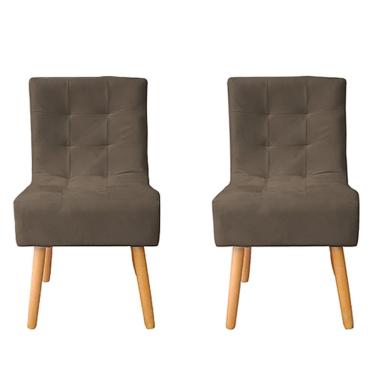 Imagem de Kit 2 Cadeiras Poltrona Sala de Jantar Penteadeira Reforçada Decorativa Liz Suede