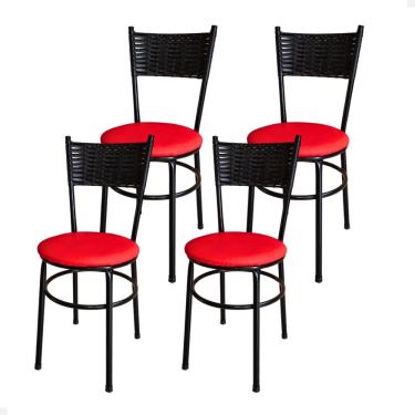 Imagem de Conjunto 4 Cadeiras Para Cozinha Viena Cor:vermelho