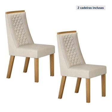 Imagem de Conjunto 2 Cadeiras Dora Valdemoveis Cinamomo/veludo Palha