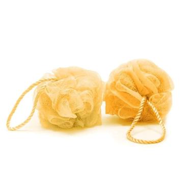 Imagem de Esponja De Banho Buettner Pote C/ 2 Unidades C/ Cordão Nylon Amarela