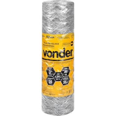 Imagem de Tela Metálica Mangueirão Hexagonal Malha 3'' 18 Bwg x 0,8m com 50 metros Vonder