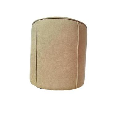 Imagem de Puff Redondo Debrum Não é Segredo Linho Impermeável Bege Rodinha 40x45