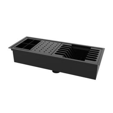 Imagem de Escorredor De Embutir / Sobrepor Calha Inox Úmida Preta 50cm - HZ
