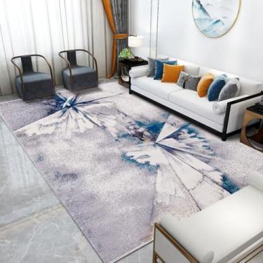 Imagem de Tapetes leves e luxuosos para decoração de quarto, sala de estar, área grande, tapete macio e fofo para sala de estar, tapete grosso e felpudo para estudo (200x250 cm/E)