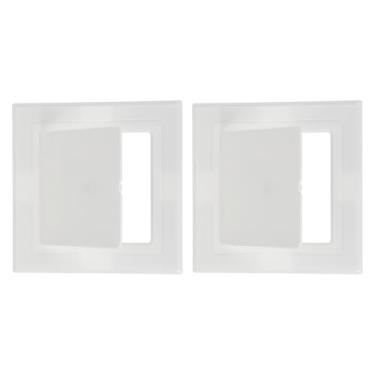 Imagem de PATIKIL Painel de acesso autoadesivo de 10 x 10 cm, 2 peças de portas de acesso de encanamento ABS capa fácil de parede para fiação de cabos elétricos de encanamento de drywall, branco (100 x 100 mm)
