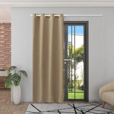 Imagem de Cortina Jasmim Tecido Oxford Liso Folha Única 1,40 X 2,50 Metros - Vit