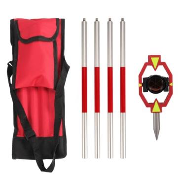 Imagem de SMTOER Mini prisma não suíço com 4 postes de alumínio, mini prisma de levantamento para estação total, ferramentas de deslocamento constante de 0/-30 mm para instalações