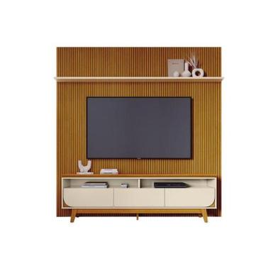 Imagem de Painel Piso Teto New Guaporé com Rack Bancada Selene New Luna Cinamomo