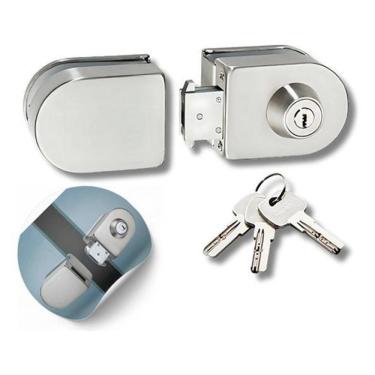 Imagem de Mini Fechadura Pressão Pra Porta De Correr Vidro/Vidro Chave