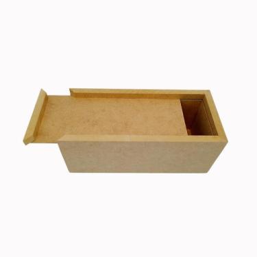 Imagem de Caixa Tampa Estojo 20x9x8cm Mdf Cru Para Decorar Multiuso - DF Moraes 