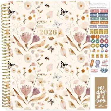 Imagem de bloom daily planners Agenda 2026 (janeiro a dezembro) - 21,6 cm x 28 cm Livro organizador de agenda semanal e mensal com adesivos e abas - capa macia flexível - Jardim de borboletas