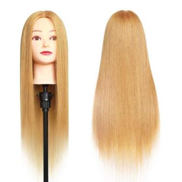 Imagem de Mannequin Head MEIBR 100% Real Hair Styling Training 60-68cm