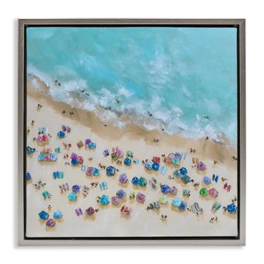 Imagem de Stupell Industries Arte de parede em tela flutuante emoldurada cinza guarda-chuvas olho de pássaro por Emma Bell, 18 x 18