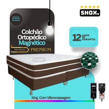 Imagem de Colchão King Shox Premium Com Vibromassagem Ortopédico 203x193x30cm, S