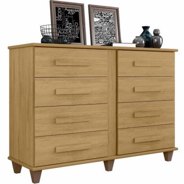 Imagem de Cômoda RV Móveis Geórgia 8 gavetas e largura de 136 cm e pês Cinamomo