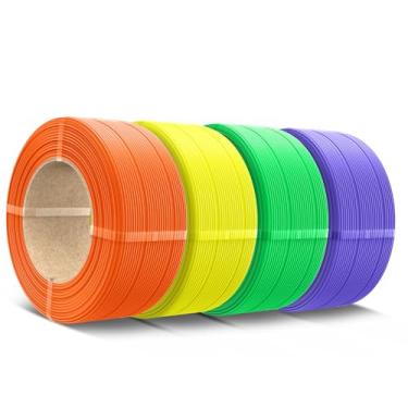 Imagem de SUNLU Filamento PLA refil de 1,75 mm, refil de filamento de impressora 3D PLA adequado para filamento de laboratório de bambu e carretéis SUNLU reutilizáveis, 0,5 kg por carretel, pacote com 4