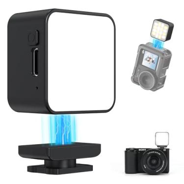 Imagem de VRIG Mini câmera de ação LED vlogging luz de vídeo, iluminação magnética fria para fotografia DJI Osmo Action 5Pro/4/3, adaptador de expansão Osmo Pocket 3, preto