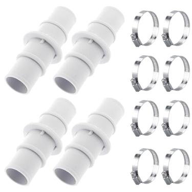 Imagem de TonGass (Pacote com 4) Acoplamento de conector adaptador de mangueira de piscina de 3,8 cm ou 3,5 cm para aspirador de piscina, acoplamento adaptador de mangueira de aspirador de pó para piscinas de