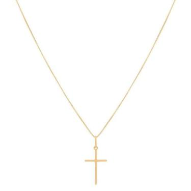 Imagem de Colar Corrente Veneziana 50cm Pingente Crucifixo Ouro 18k 750 - DR Joi