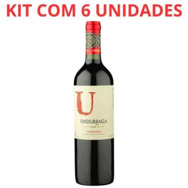 Imagem de Vinho u undurraga valle central carmenere 750ml tto kit c/ 6