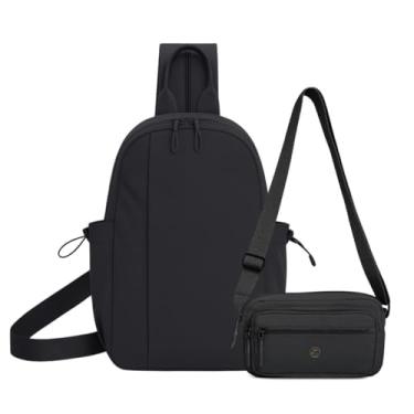 Imagem de Kit Bolsa Transversal Nylon + Shoulder Bag Unissex Moderna Impermeável, Viagem, Passeio, Presente