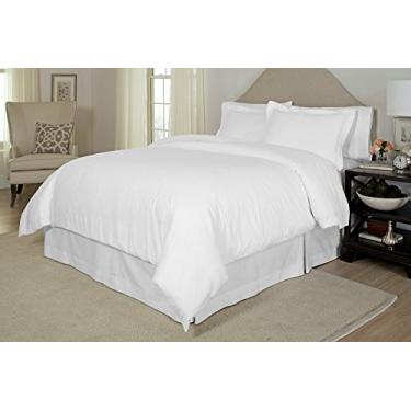 Imagem de Pointehaven Conjunto de edredom estampado de 300 fios, branco, casal/queen