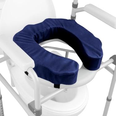 Imagem de Almofada elevada para assento sanitário – Almofada de espuma de alta densidade para idosos, idosos e deficientes – Elevador de vaso sanitário macio e firme para banheiros padrão e alongados