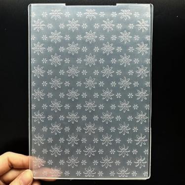 Imagem de Modelo de pasta em relevo de plástico 3D com oito pétalas, textura de flor pequena, 12 x 17 cm para fazer cartões, faça você mesmo, scrapbook, papel, artesanato, artesanato, scrapbook, artes