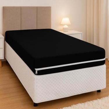 Imagem de Capa P/ Colchão Solteiro Com Zíper Malha Gel Luxuosa - ANNY SHOP BORDA