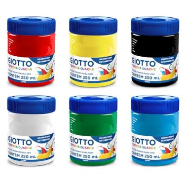 Imagem de GIOTTO Tinta Tempera Guache 250ml, 014000, Kit com 6 Cores