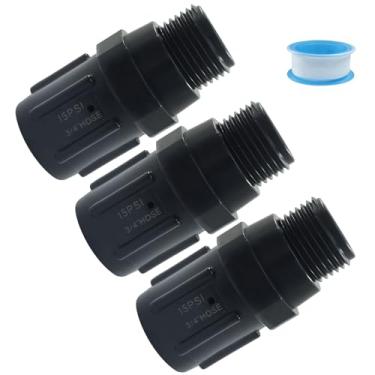 Imagem de Biaungdo Pacote com 3, regulador de pressão de irrigação por gotejamento de 15 PSI, redutor de pressão de 3/4 polegadas FHT x 3/4 polegadas MHT válvula de baixo fluxo para sistema de irrigação por