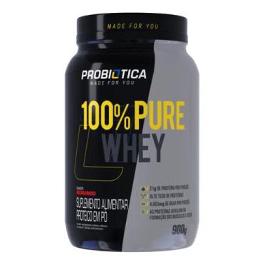 Imagem de Whey Protein 100% Pure 900g Pote - Probiotica - Probiótica, MORANGO