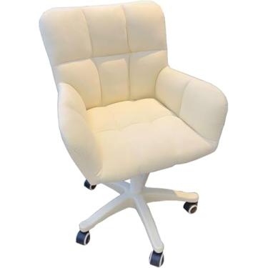 Imagem de Cadeira Giratória De Escritório, Cadeira Ergonômica Para Computador, Cadeira Ajustável Em Altura Com Braço Para Escritório Doméstico, White