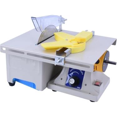 Imagem de Serra Lapidária De Joias Para Cortar Rochas, Mini Serras De Mesa Moedor Máquina De Polimento 0-10000r / Min Com Eixo Flexível, Bancada Direita, Gray and Blue, 110v