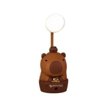 Imagem de Luminária de Mesa Capivara Infantil - Apontador+Luz Noturna, Bateria 8h, Cores Suaves, Carregamento USB(bear)