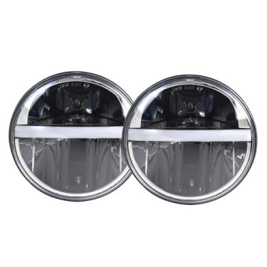 Imagem de Faróis de LED, conjunto de faróis de seta de 17,78 cm, 2 peças para J eE-P JK Wrangler 2007-2017, lâmpada de cabeça frontal redonda brilhante Plug and Play, J226