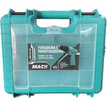 Imagem de Furadeira e Parafusadeira à bateria 12V, MACH, acompanha maleta