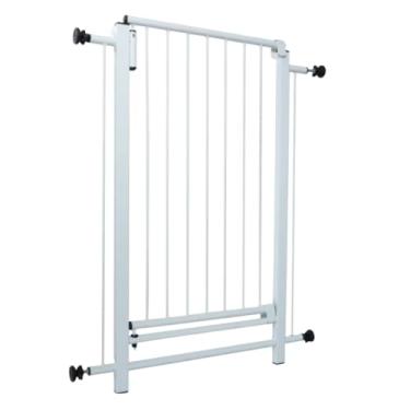 Imagem de Grade de Segurança em Ferro para Pets e Bebês, Branca, Reforçada, com Trava de Mola, para Portas, Corredores e Escadas