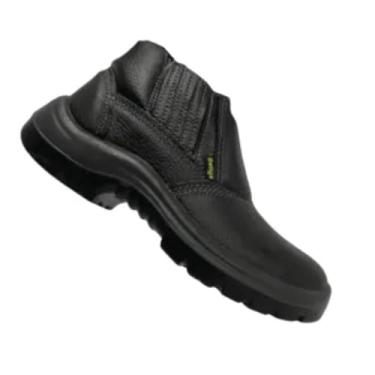 Imagem de Botina de Segurança Bellga, Couro Vaqueta, Biqueira PVC, com Elástico, CA 44696 (Preto, BR, Adulto, Numérico, 46)