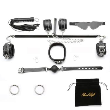 Imagem de Spreader Barra de Pilate de Yoga Preta para Quarto com 8 Peças, Kit de Alças Ajustáveis Pretas, Leg Spreader Bar para Quartos e Casas, Barras de Exercício, Equipamento Esportivo, Treinamento, Fitness