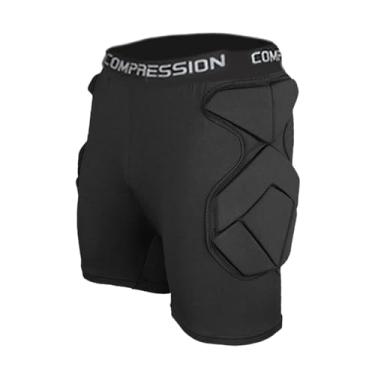 Imagem de oshhni Shorts de proteção para goleiro, proteção para coxa, contra impactos, shorts de goleiro de futebol para esqui, W Crotch Protector, Xl